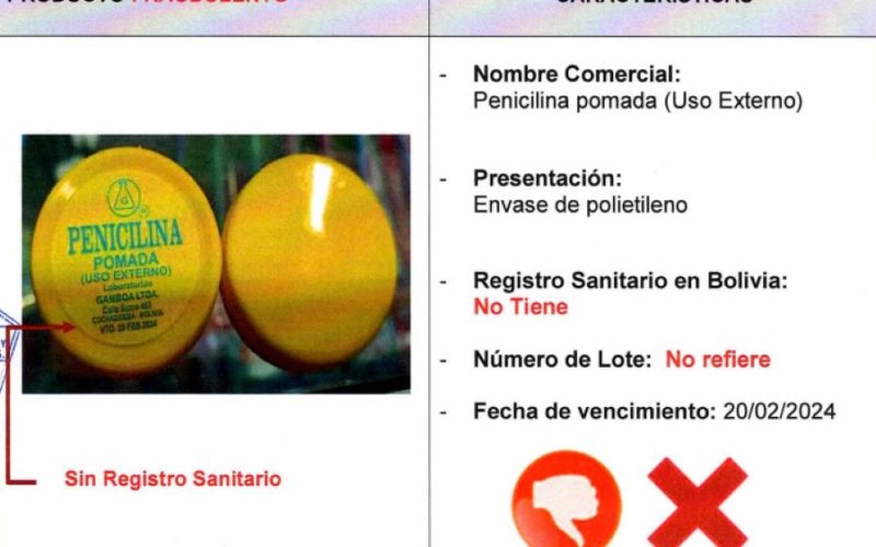 En Bolivia circula penicilina fraudulenta y sin registro