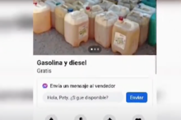 La FELCC identifica venta de gasolina y diésel en Marketplace de Facebook