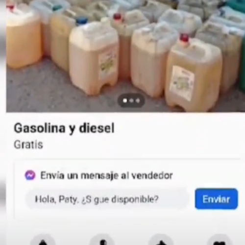 La FELCC identifica venta de gasolina y diésel en Marketplace de Facebook